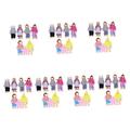 Vaguelly 49 Pcs Dollhouse Family Mini Doll Family Figurines Mini Toy Family Dress up Characters 7 Family Figures Children s Toys Family People Figures Cloth Accessories Wooden Parent-child