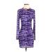 VICI Casual Dress - Bodycon High Neck Long sleeves: Purple Dresses - Women's Size Small