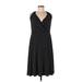 Tiana B. Casual Dress: Black Polka Dots Dresses - Women's Size Large