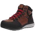 KEEN Men's Red Hook Mid Height Composite Toe Waterproof Warehouse Work Sneakers, Tobacco/Black, 8.5 Wide