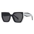 MUTYNE Fashion Square Cat Eye Sunglasses For Women Vintage Black White Sun Glasses Female Gradient Shades,black all gray,One size