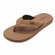 Flojos Men's Memory Foam Sandals Flip-flops, Black/Tan, Tan, 12