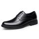 Ninepointninetynine Oxford Dress Shoes for Men Lace Up Round Apron Toe Derby Shoes Leather Rubber Sole Low Top Anti-Slip Classic (Color : Black, Size : 6.5 UK)