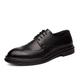 Ninepointninetynine Shoes Dress Oxford for Men Lace Up Round Burnish Toe Wing Tips Brogue Embossed Vegan Leather Resistant Non Slip Block Heel Low Top Prom (Color : Black, Size : 6 UK)