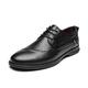 Ninepointninetynine Oxford Dress Shoes for Men Lace Up Round Toe Derby Shoes Cowhide Resistant Non Slip Low Top Block Heel Anti-Slip Party (Color : Black, Size : 6.5 UK)