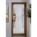 Devola Net Curtain Long Balcony Door Curtain Transparent with Lace Door Curtain with Rod Pull French Door Curtain Window Curtain Kitchen White Curtains for Patio Door W x H 140 x 183 cm 1 Piece
