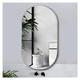 GOYUXV Bathroom Pill-Shaped Mirror, Wall-Mounted Vanity Mirrors, Bathroom Mirrors Bathroom Oval Mirror, Wall-Mounted Bathroom Vanity Mirror (Color : Silver, Size : 50x80cm/19.6x31.5in)
