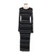 J.Crew Casual Dress - Midi Scoop Neck 3/4 sleeves: Black Print Dresses - Women's Size Medium