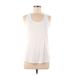 Reebok Active Tank Top: White Solid Activewear - Women's Size Medium