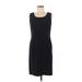 Preview Collection Casual Dress - Sheath Scoop Neck Sleeveless: Black Solid Dresses - Women's Size 8
