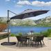 10 Feet Patio Umbrella Outdoor Cantilever Round Umbrella Aluminum Offset Umbrella with 360-degree Rotation for Garden Pool Patio