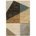 HomeRoots 6' X 9' Gold Brown Blue Charcoal Rust And Beige Geometric Power Loom Stain Resistant Area Rug - 118.11