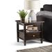 SOLID WOOD 20 inch wide Rectangle Rustic End Side Table with Storage, 1 Drawer and 1 Shelf, for the Living Room and Bedroom