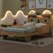 Twin/Full Size Car Bed with LED Light and USB Ports,Platform Bed with Bear-Shaped Headboard