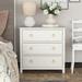 COZAYH Farmhouse 3-Drawer Dresser, Rustic Chest of Drawers with Embossed Geometric Lines, French Country, Fully-Assembled