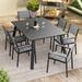 Outdoor Patio Dining Set with Extendable Table Stackable Chairs Aluminum for 6/8 Person - See Picture