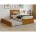 AFI Nantucket Twin Size Platform Bed with Footboard and Twin Trundle in White