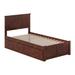 AFI Nantucket Twin Size Platform Bed with Footboard and Twin Trundle in White