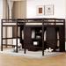 Double Loft Bed Twin Size with 2 Wardrobes and Storage Stairs, Wooden High Loftbed Frame for 2, for Kids Teens Adults Bedroom