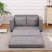 3-in-1 Upholstered Futon Sofa Convertible Floor Sofa Bed, Foldable Tufted Loveseat with Pull out Sleeper Couch Bed