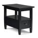 SOLID WOOD 14 inch wide Rectangle Rustic Narrow Side Table with Storage, 1 Drawer and 1 Shelf, for the Living Room and Bedroom