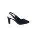 Impo Heels: Pumps Chunky Heel Minimalist Black Solid Shoes - Women's Size 10 - Almond Toe