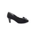 Heels: Slip On Chunky Heel Work Black Solid Shoes - Women's Size 9 1/2 - Round Toe