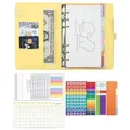 Carnet de notes en cuir PU avec classeur à 6 cercles ordinateur portable de comptabilité budget