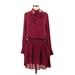 White House Black Market Casual Dress - DropWaist: Burgundy Solid Dresses - Women's Size Small