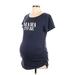 Motherhood Short Sleeve T-Shirt: Blue Tops - Women's Size Large Maternity