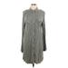 American Eagle Outfitters Casual Dress - Shirtdress: Gray Dresses - Women's Size Large