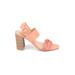 LC Lauren Conrad Sandals: Orange Print Shoes - Women's Size 6 - Open Toe