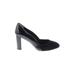 Tahari Heels: Slip-on Chunky Heel Cocktail Black Solid Shoes - Women's Size 9 - Almond Toe