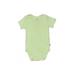The Honest Co. Short Sleeve Onesie: Green Solid Bottoms - Size 18 Month