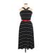 Tommy Hilfiger Casual Dress - Midi: Black Stripes Dresses - Women's Size 10