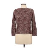 Jones New York Country Pullover Sweater: Burgundy Paisley Tops - Women's Size Large Petite