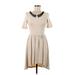 Zara Casual Dress - A-Line: Tan Solid Dresses - Women's Size Medium