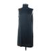 Club Monaco Casual Dress - Shift Turtleneck Sleeveless: Blue Print Dresses - Women's Size 8