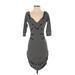 Buffalo by David Bitton Casual Dress - Bodycon: Black Chevron Dresses - Women's Size Small