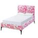 Corrigan Studio® Corrigan Studio Geometric Full Platform Bed Upholstered/Polyester in Pink/Black | 51.5 H x 60 W in | Wayfair