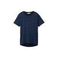 TOM TAILOR DENIM Damen T-Shirt mit Bio-Baumwolle, blau, Muster, Gr. M