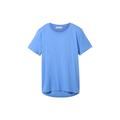 TOM TAILOR DENIM Damen T-Shirt mit Bio-Baumwolle, blau, Uni, Gr. L