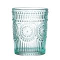 MARELIDA Trinkglas blau 280ml Wasserglas Saftglas Vintage Boho Blumenmuster