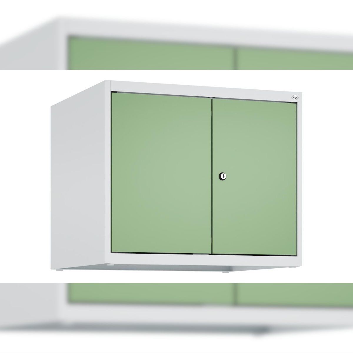 C+P Aufsatzschrank Classic PLUS, 2 Abteile, 500x600x500mm, 7035/6011 Image