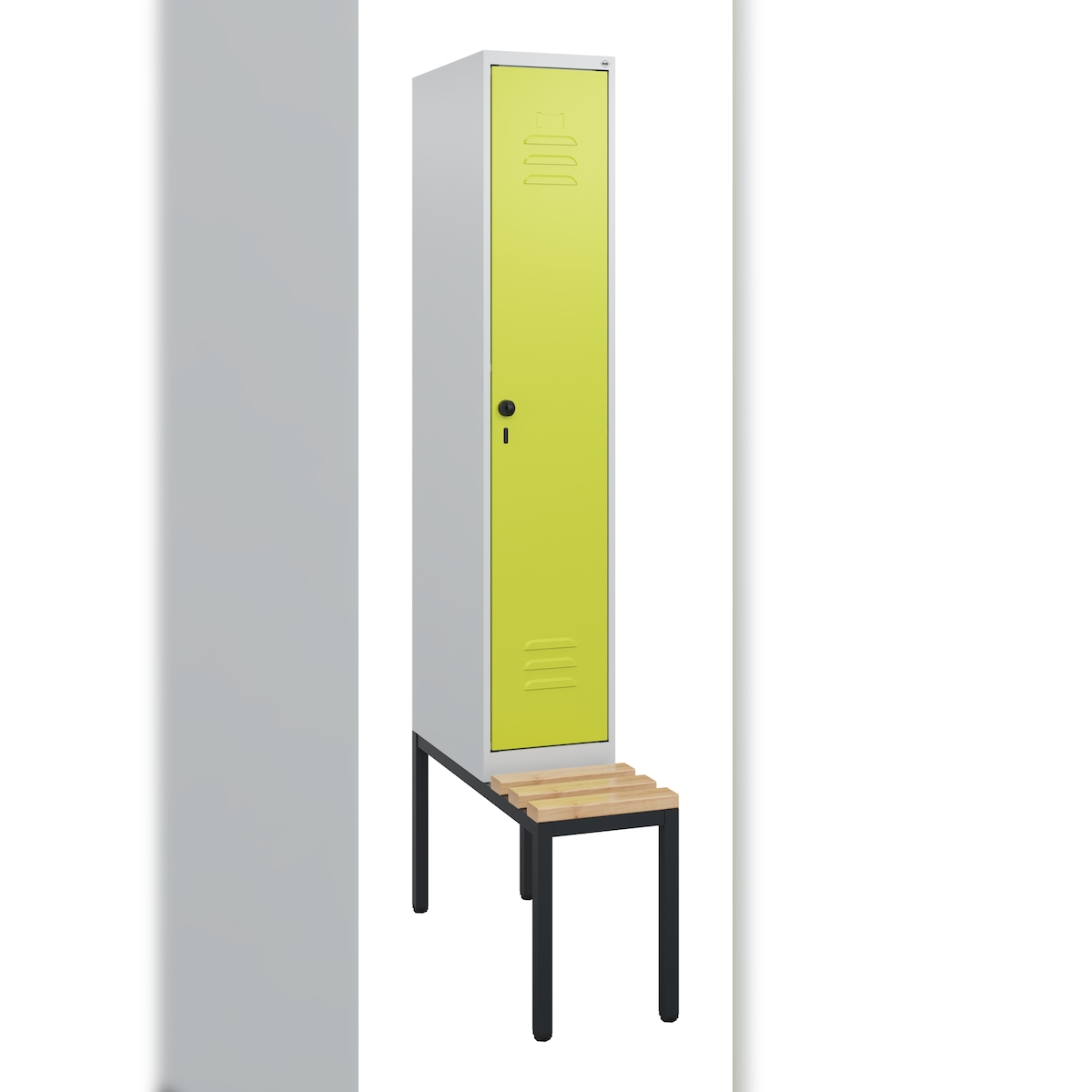 C+P Spind Classic PLUS, Bank, 1 Abteil, 1950x300x815mm, 7035/0024 Image