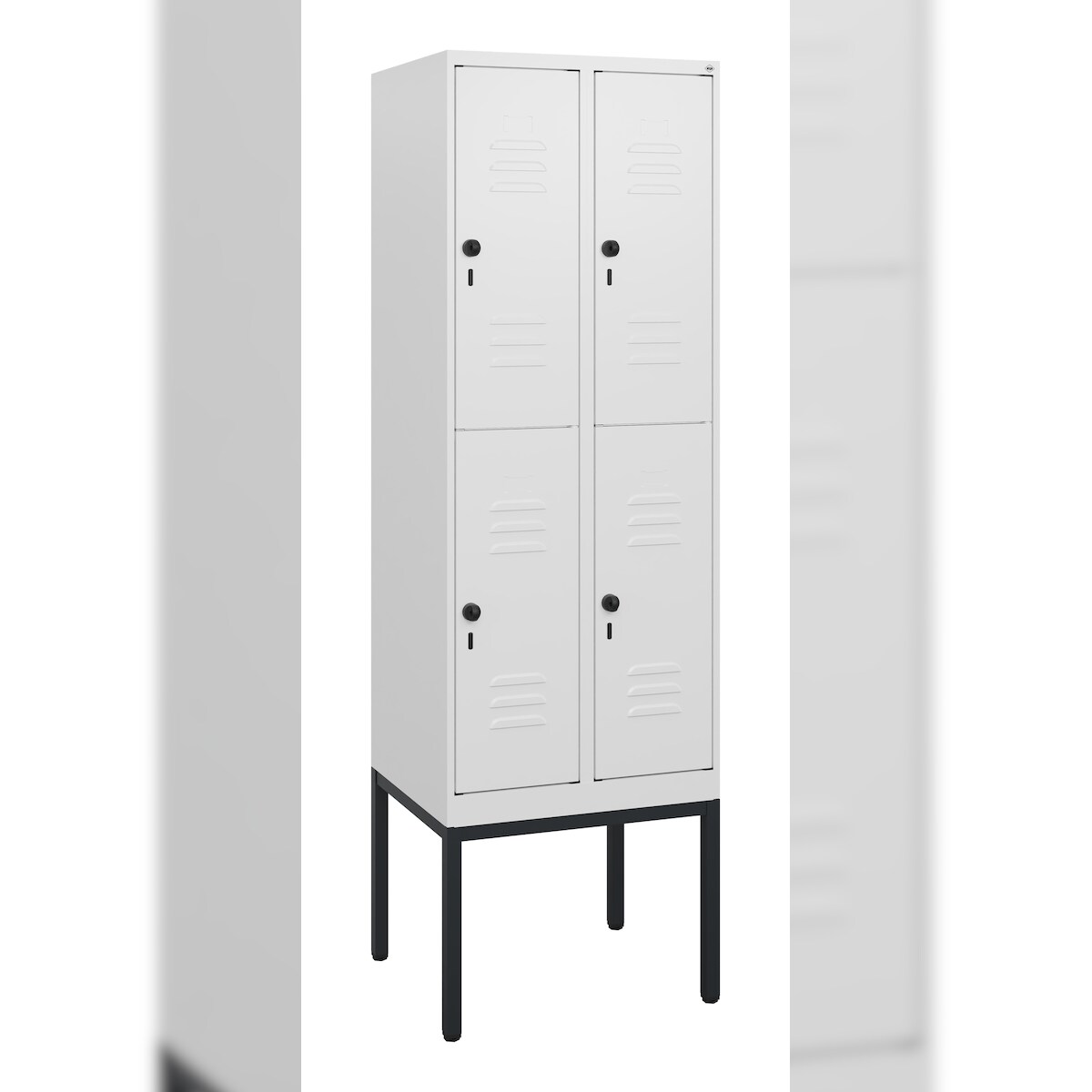 C+P Doppelstock-Spind Classic PLUS, Gestell, 2 Abteile, 1950x600x500mm, 9016/901 Image