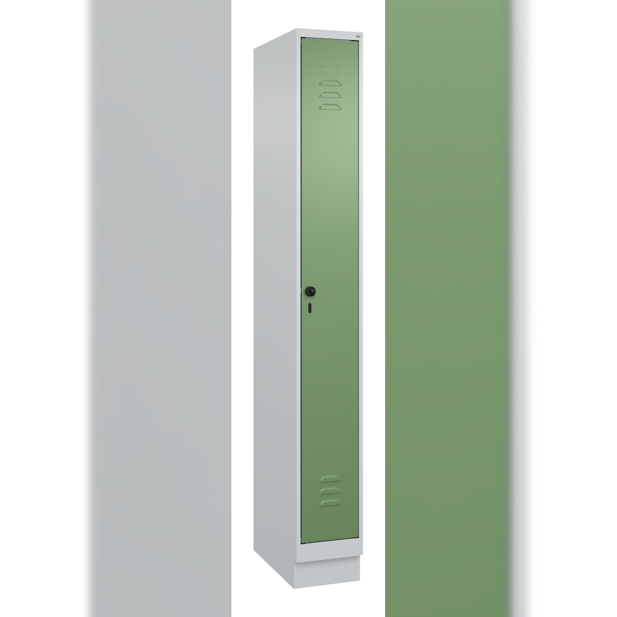 C+P Spind Classic PLUS, Sockel, 1 Abteil, 1950x250x500mm, 7035/6011 Image