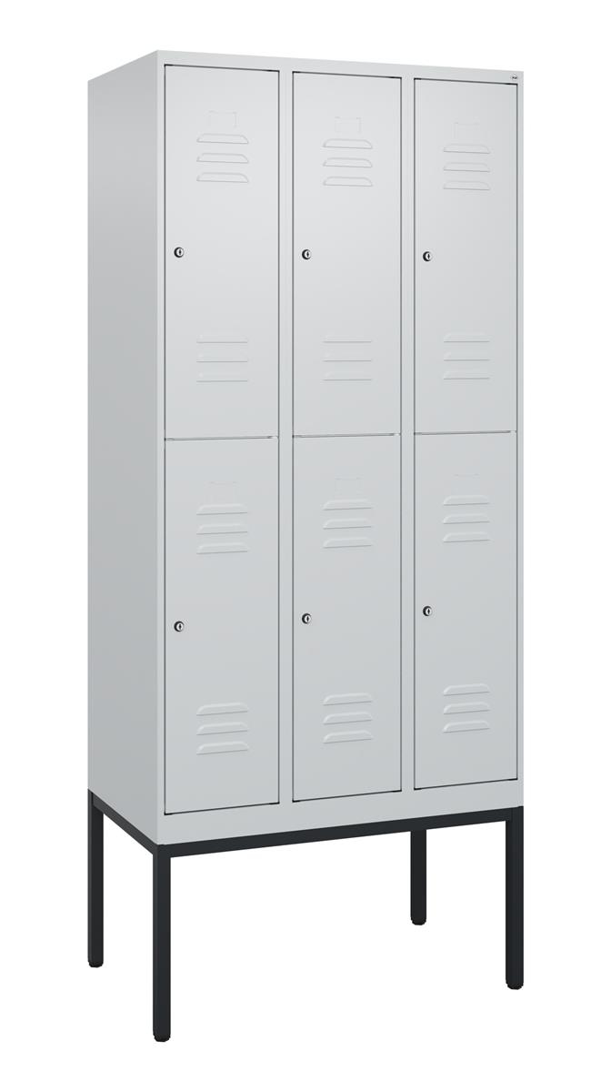 C+P Doppelstock-Spind Classic PLUS, Gestell, 3 Abteile, 2120x900x500mm, 7035/703 Image