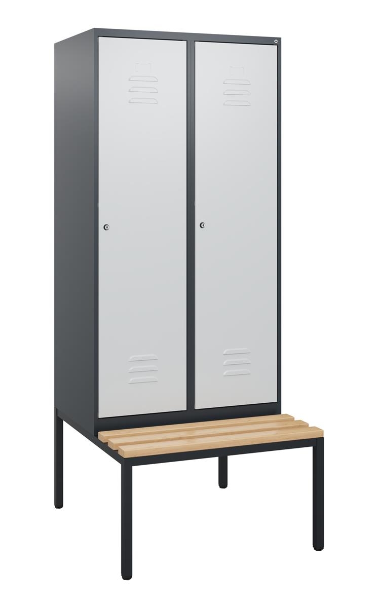 C+P Spind Classic PLUS, Bank, 2 Abteile, 1950x800x815mm, 7016/7035 Image