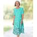 Appleseeds Women's Border Floral Knit Dress - Blue - 8 - Misses